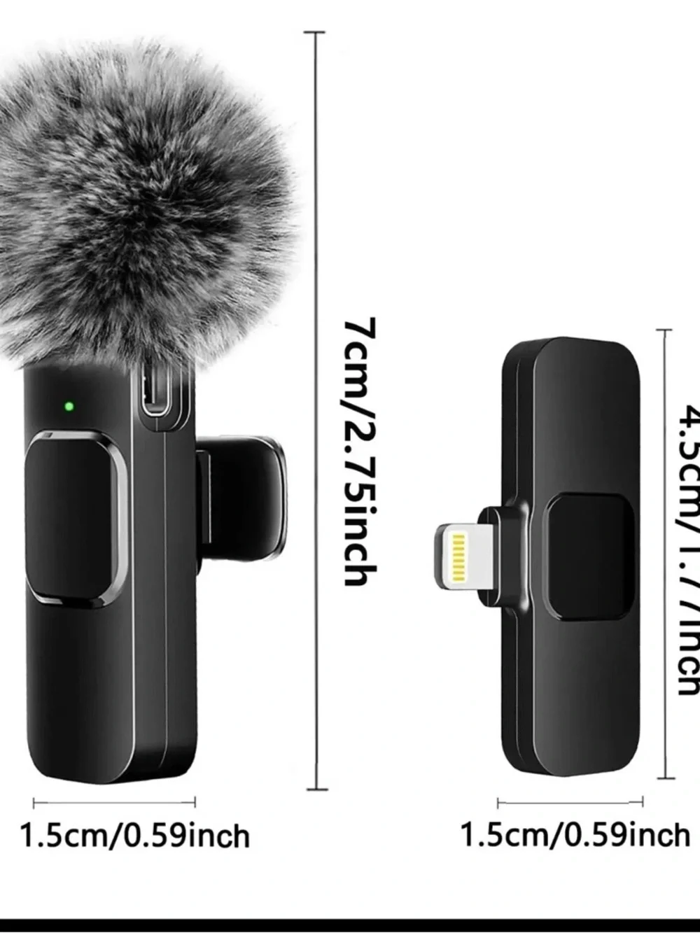 Compact Dual Lavalier Microphone with Wind Muff